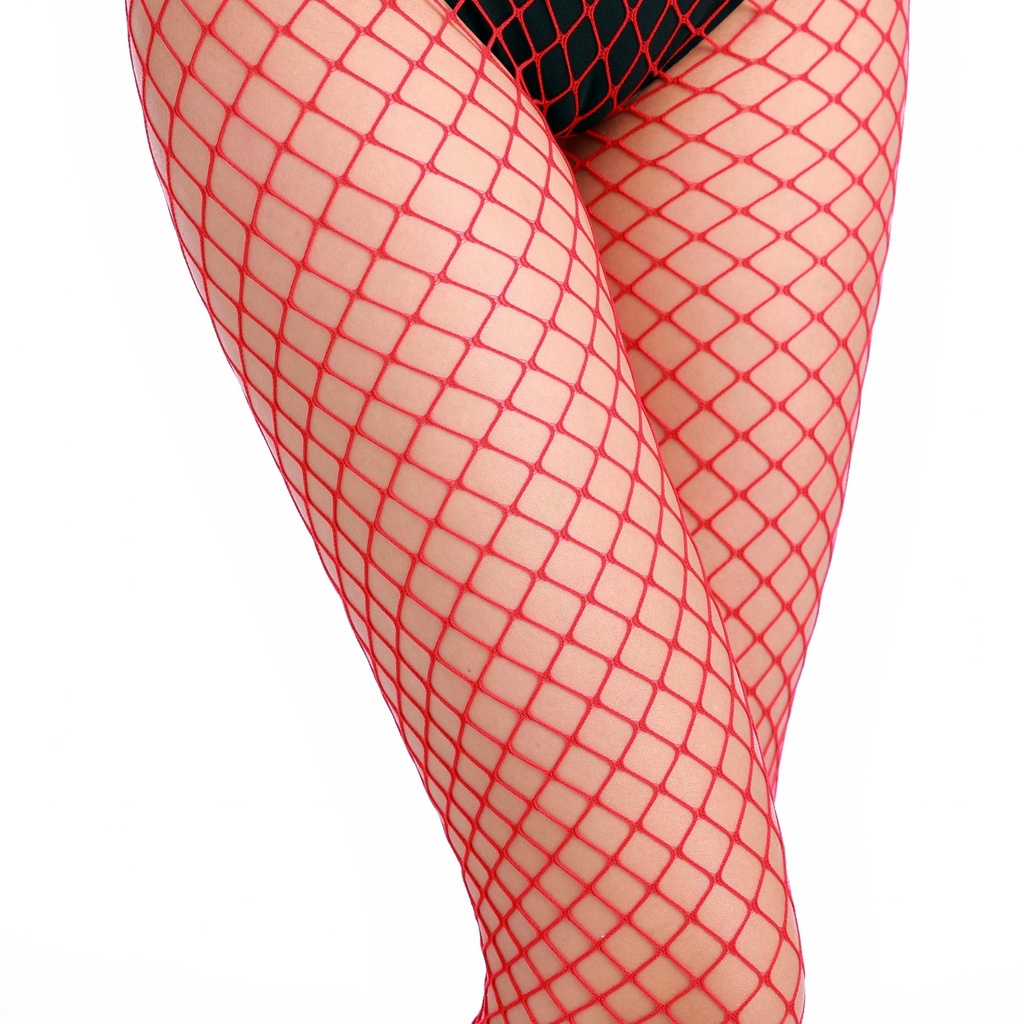 Pantyhose Large Fishnet -  Rot